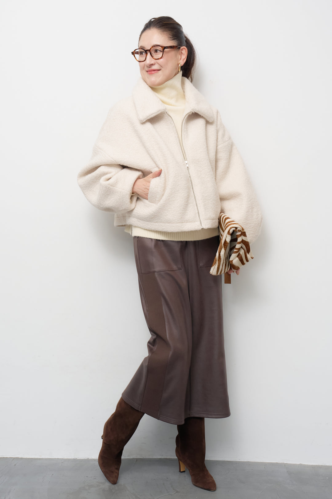 シープボアボリュームスリーブジャケット