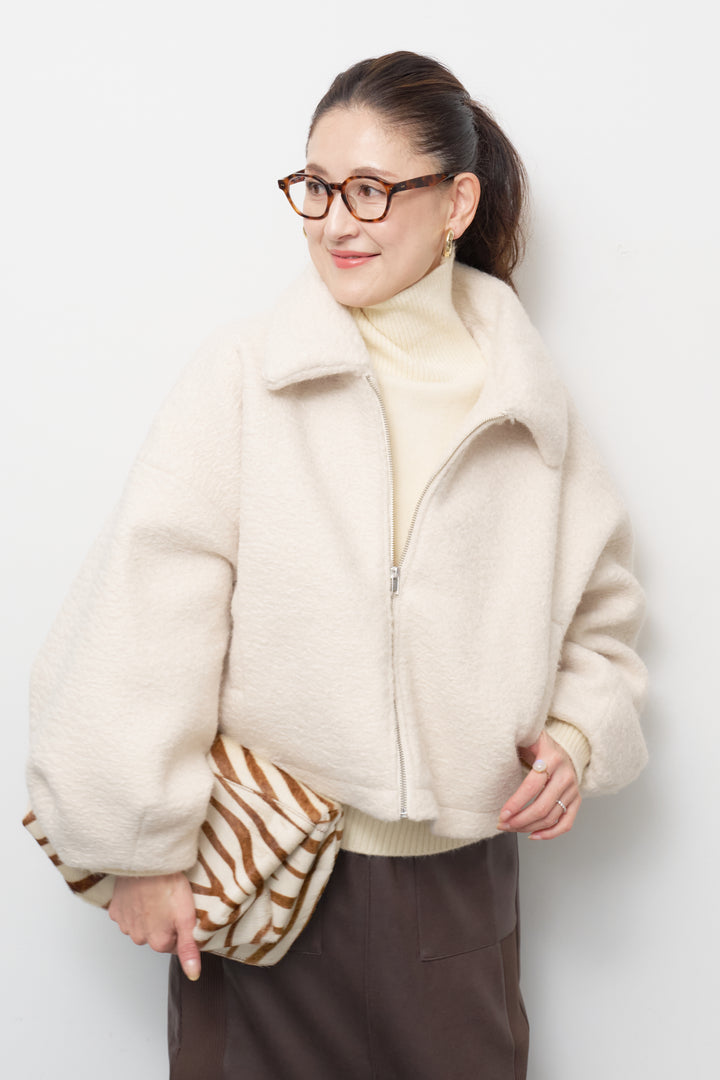 シープボアボリュームスリーブジャケット