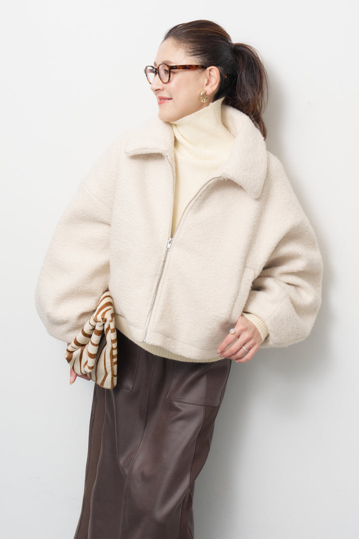 シープボアボリュームスリーブジャケット