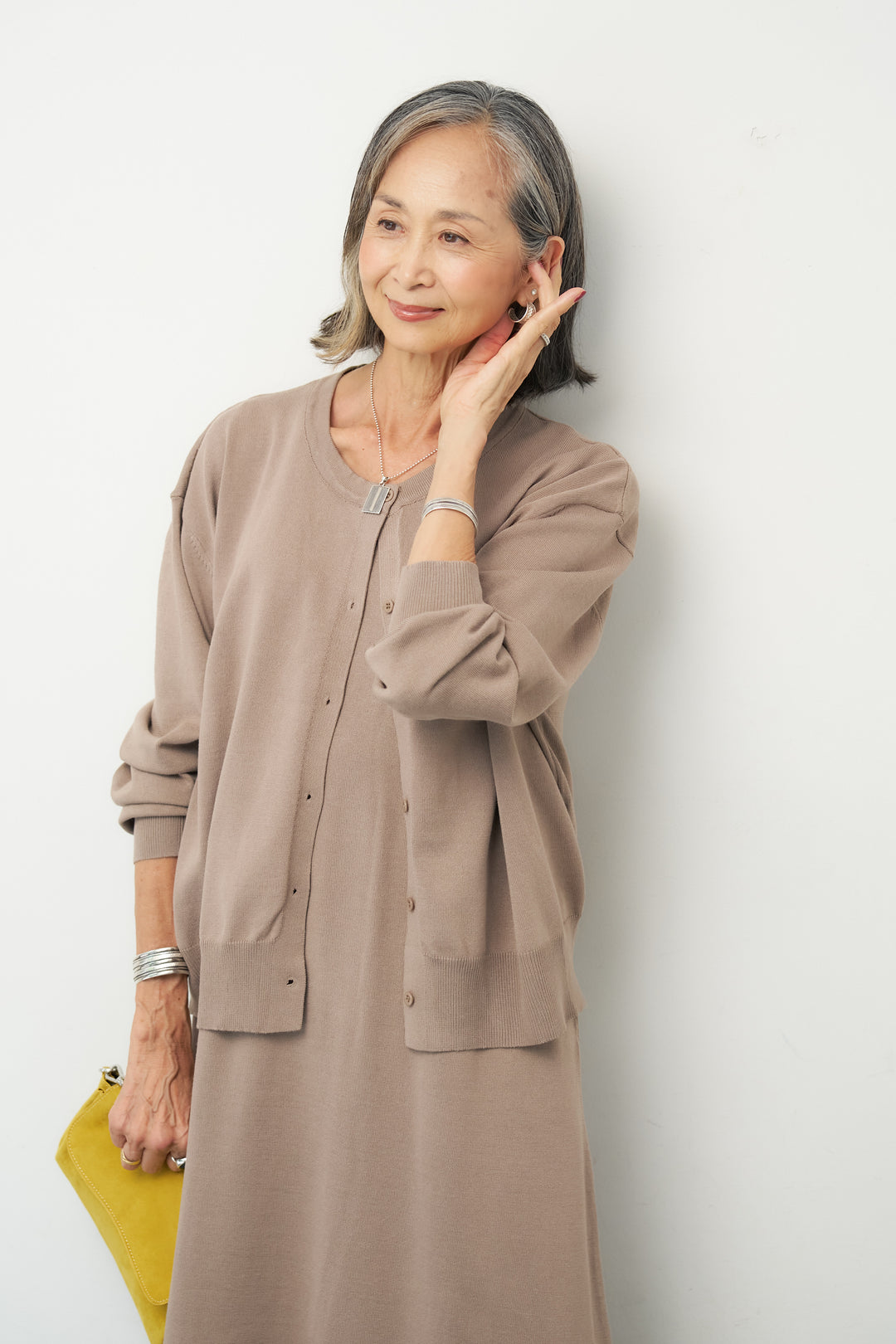 【2SET】ドレープニット レーヨン混 セットアップ