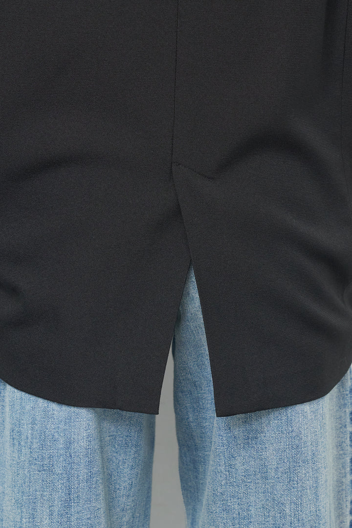 袖レースダブルジャケット