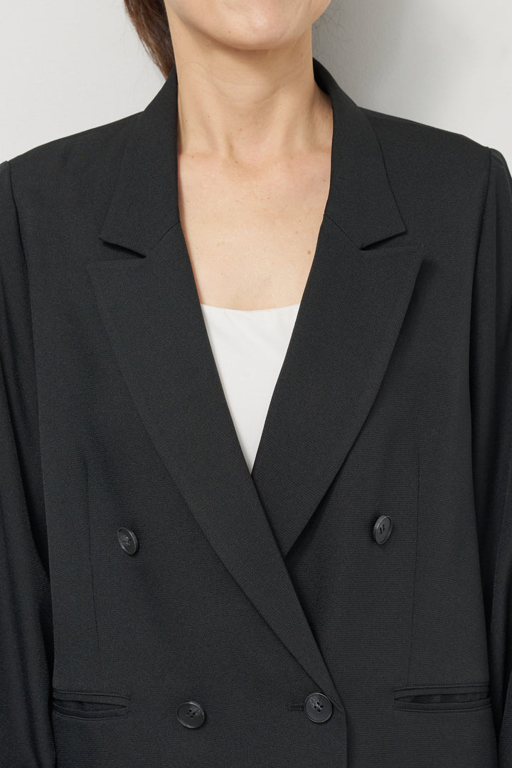 袖レースダブルジャケット