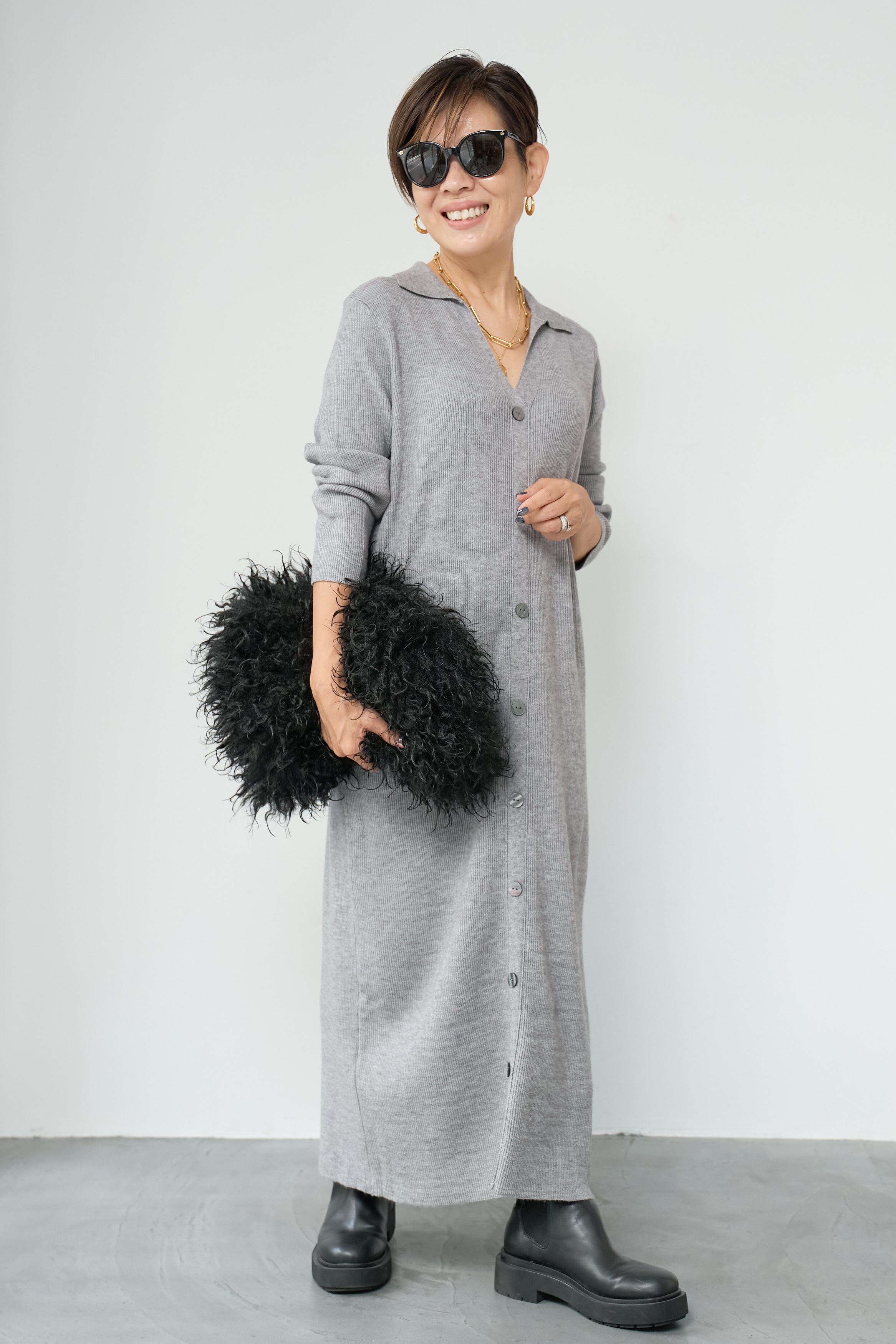 【新品】PLUS OTO.HA プラスオトハ ステンパネル切替シャツワンピース プラスオトハ ステンパネル切替シャツワンピース PLUS OTO.HA