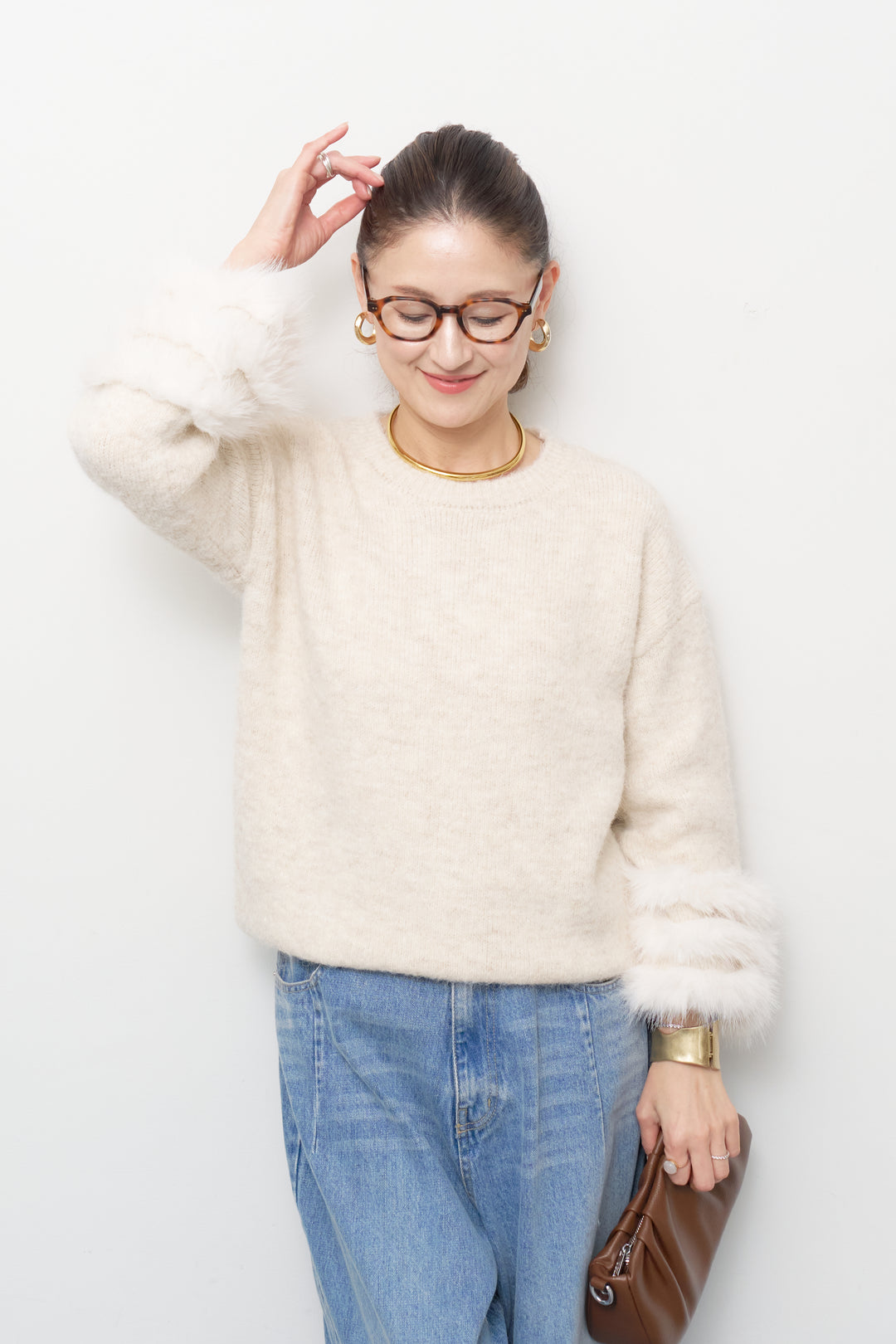 フェザーカフニットプルオーバー