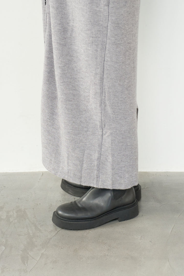 リブニットシャツワンピース