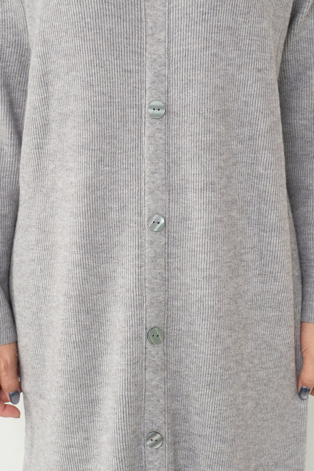 リブニットシャツワンピース