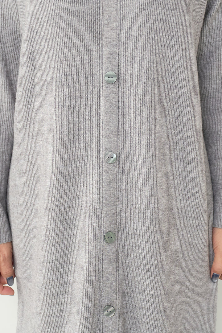 リブニットシャツワンピース