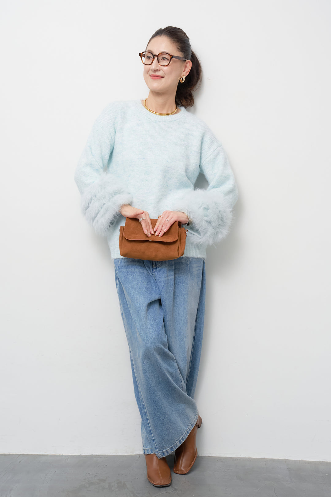 フェザーカフニットプルオーバー