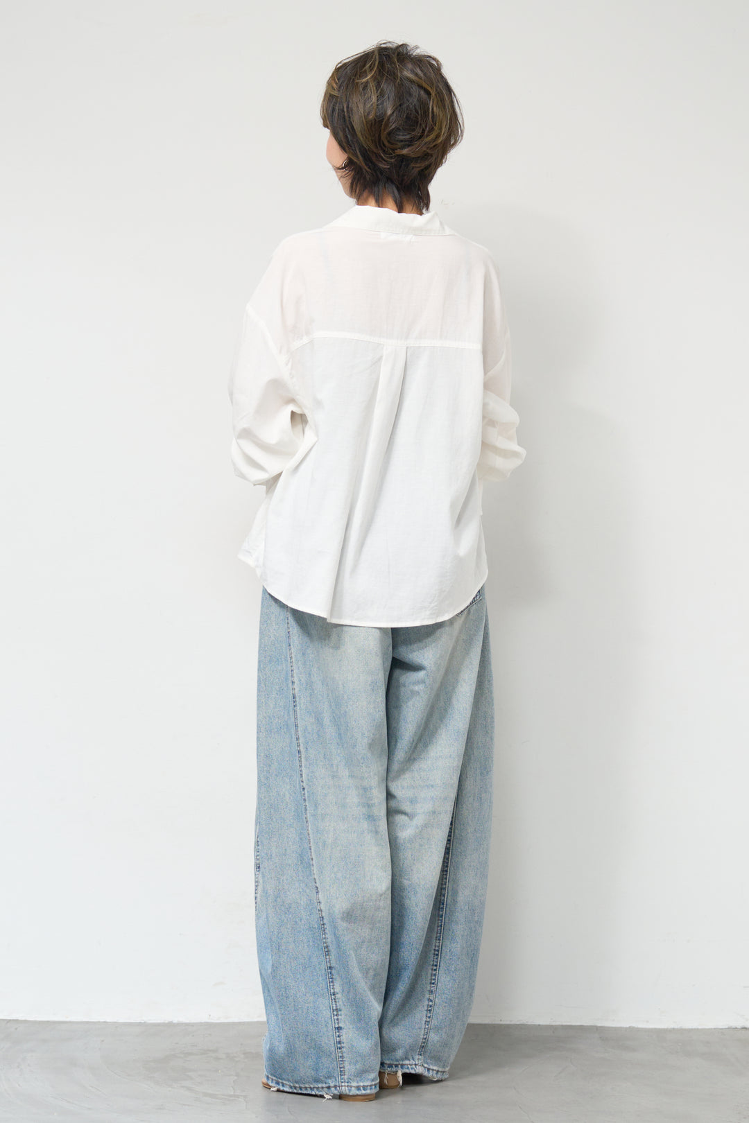 レース付オープンカラーシャツ