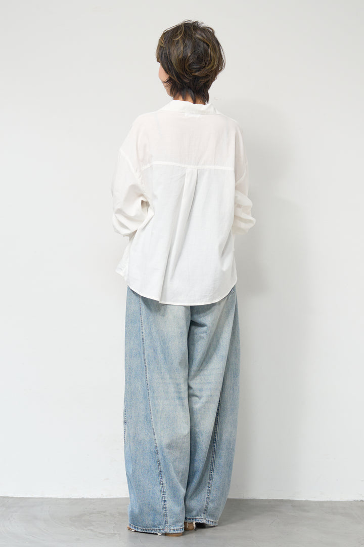 レース付オープンカラーシャツ