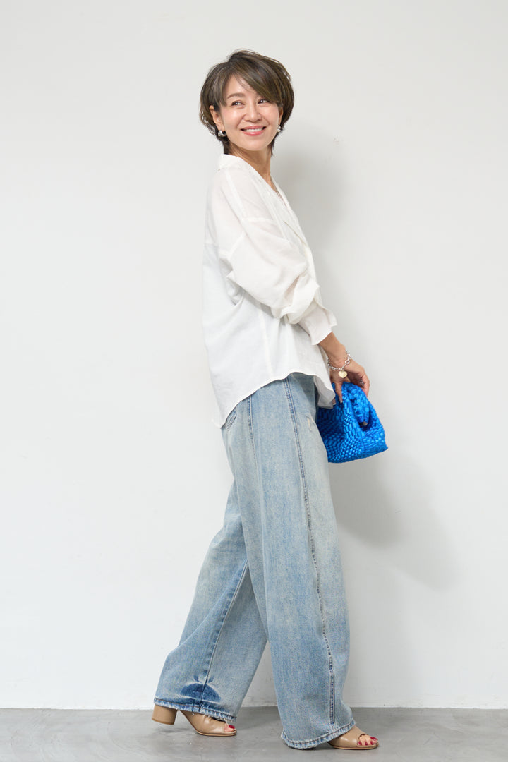 レース付オープンカラーシャツ