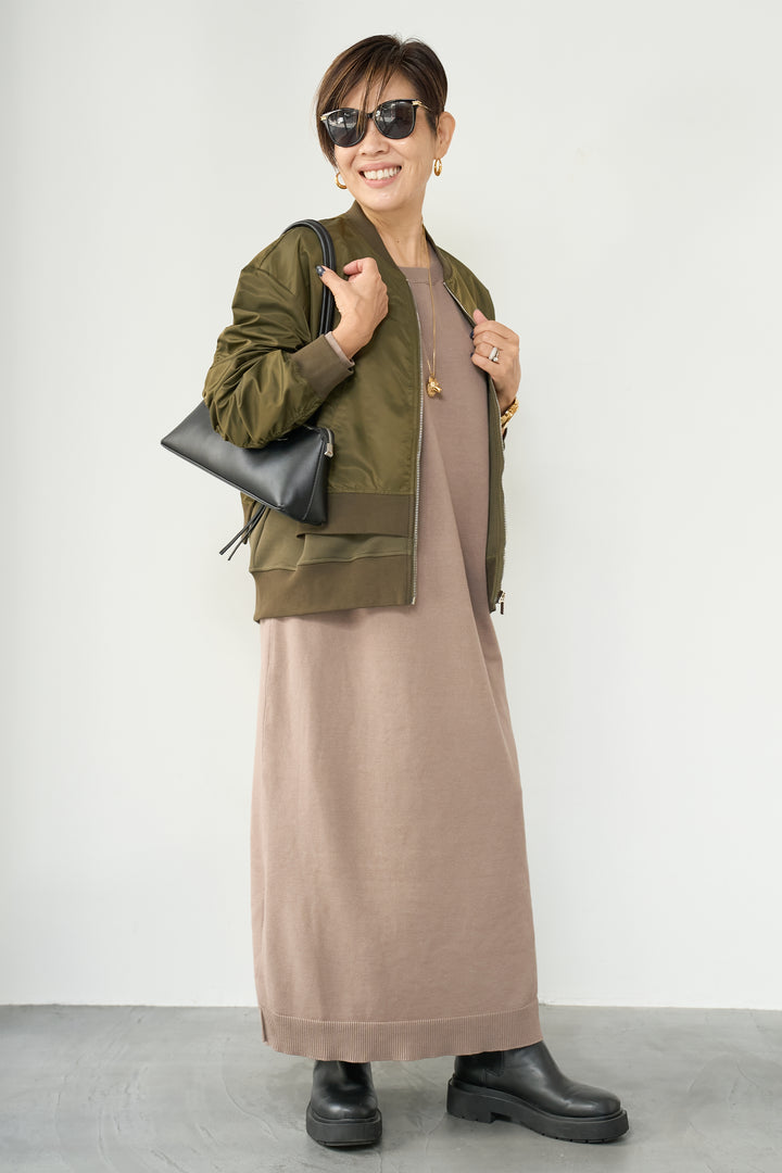 リブニットワンピース