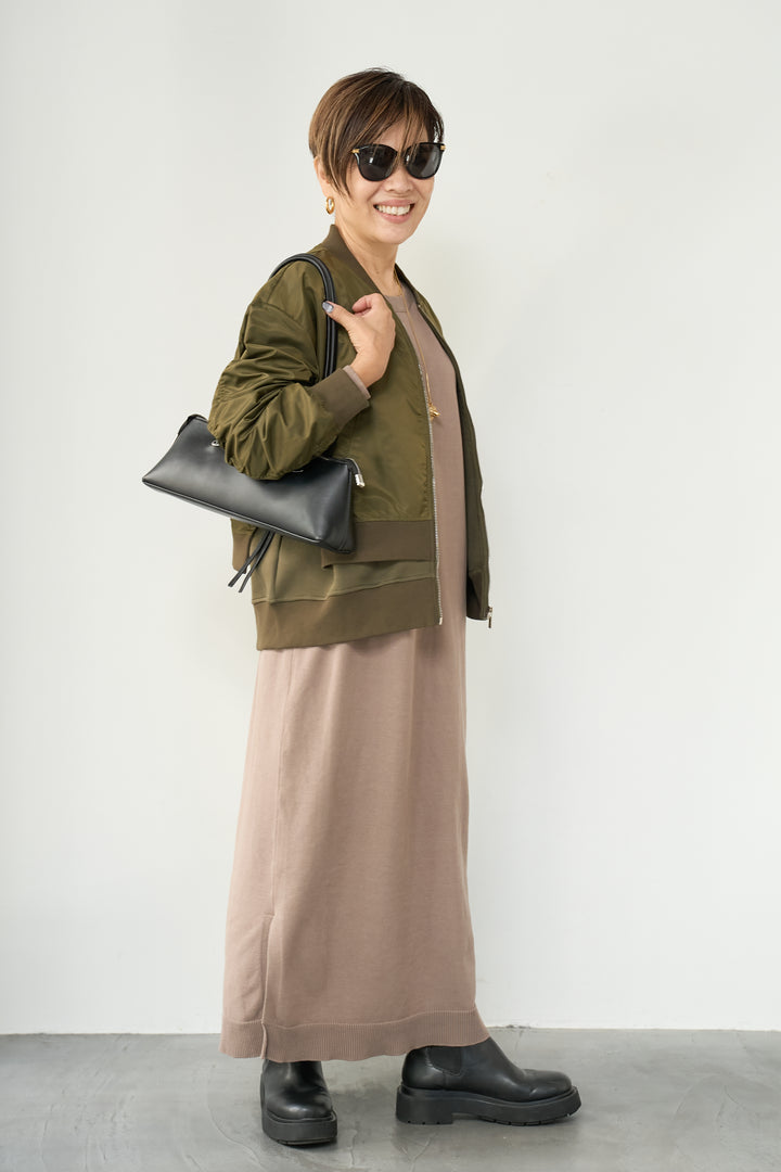 リブニットワンピース