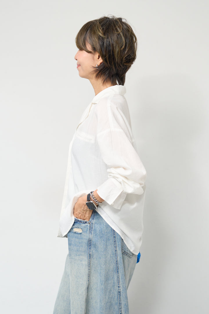 レース付オープンカラーシャツ