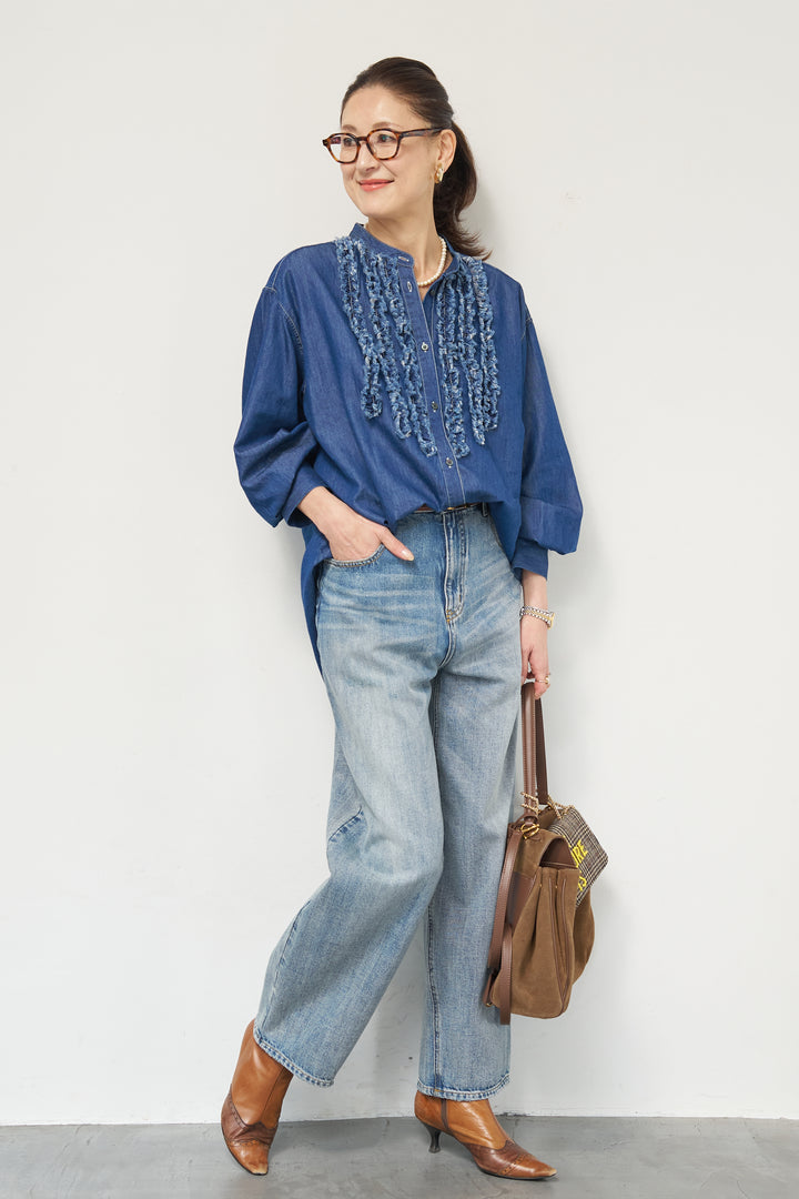 ラッフルフリルシャツ