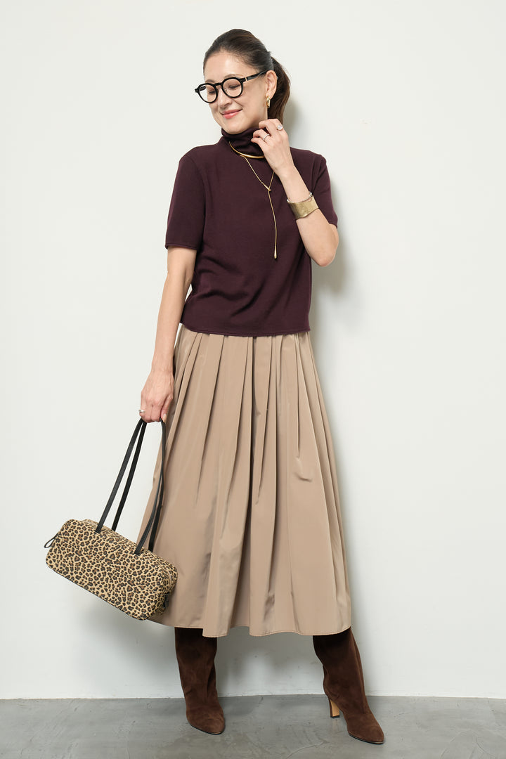 半袖タートル起毛カットソー