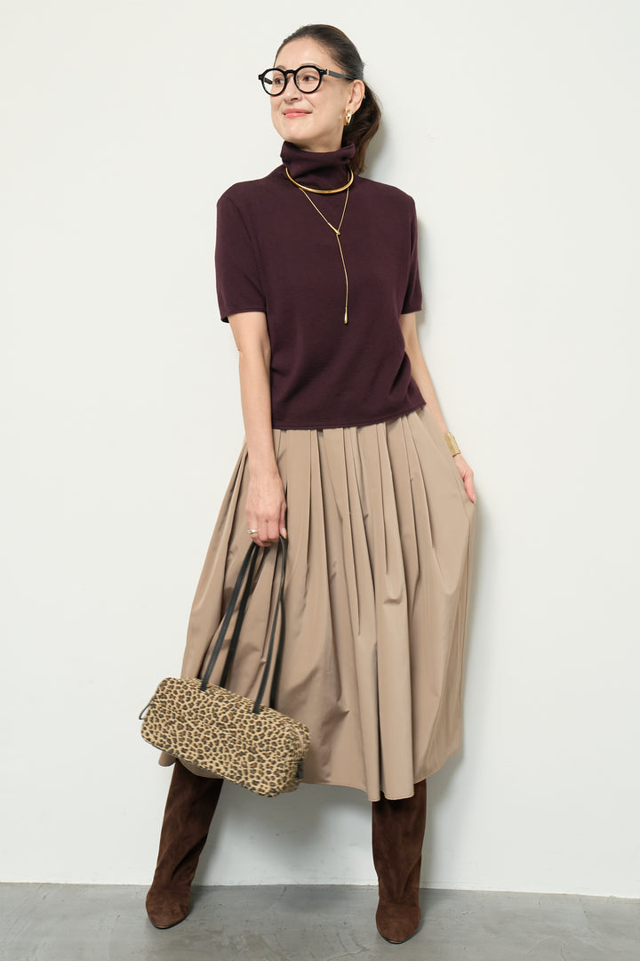 半袖タートル起毛カットソー