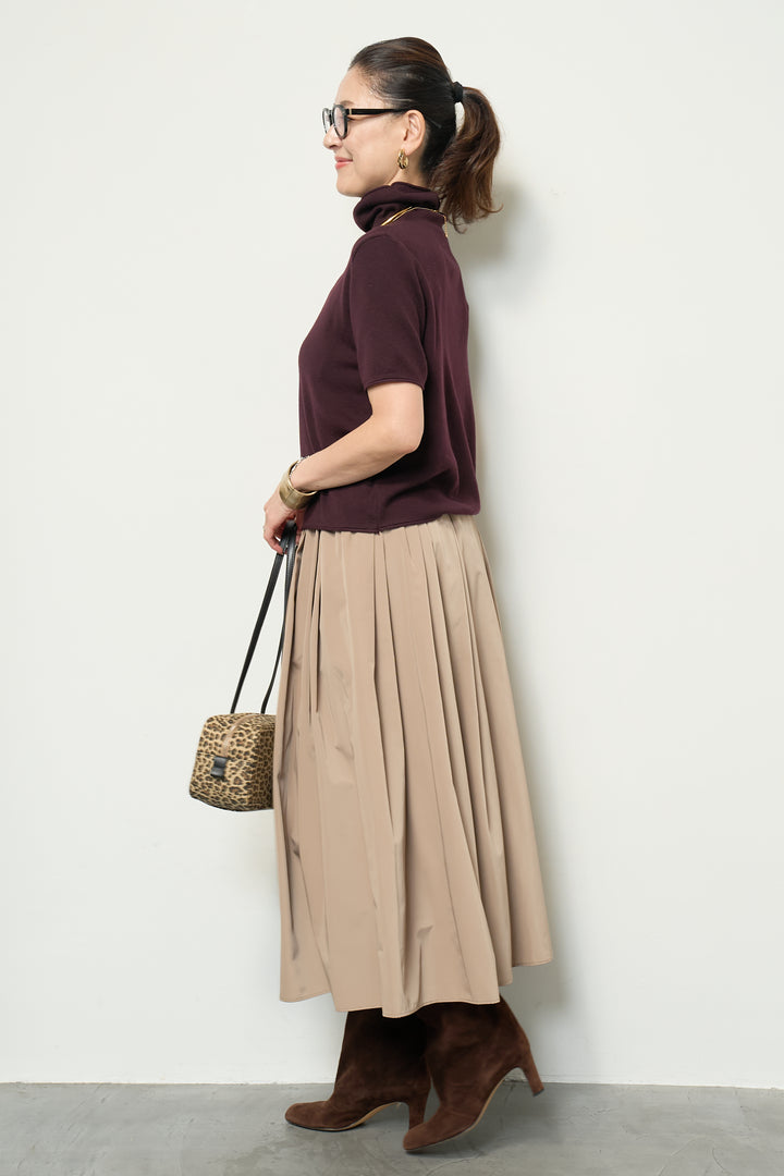 半袖タートル起毛カットソー