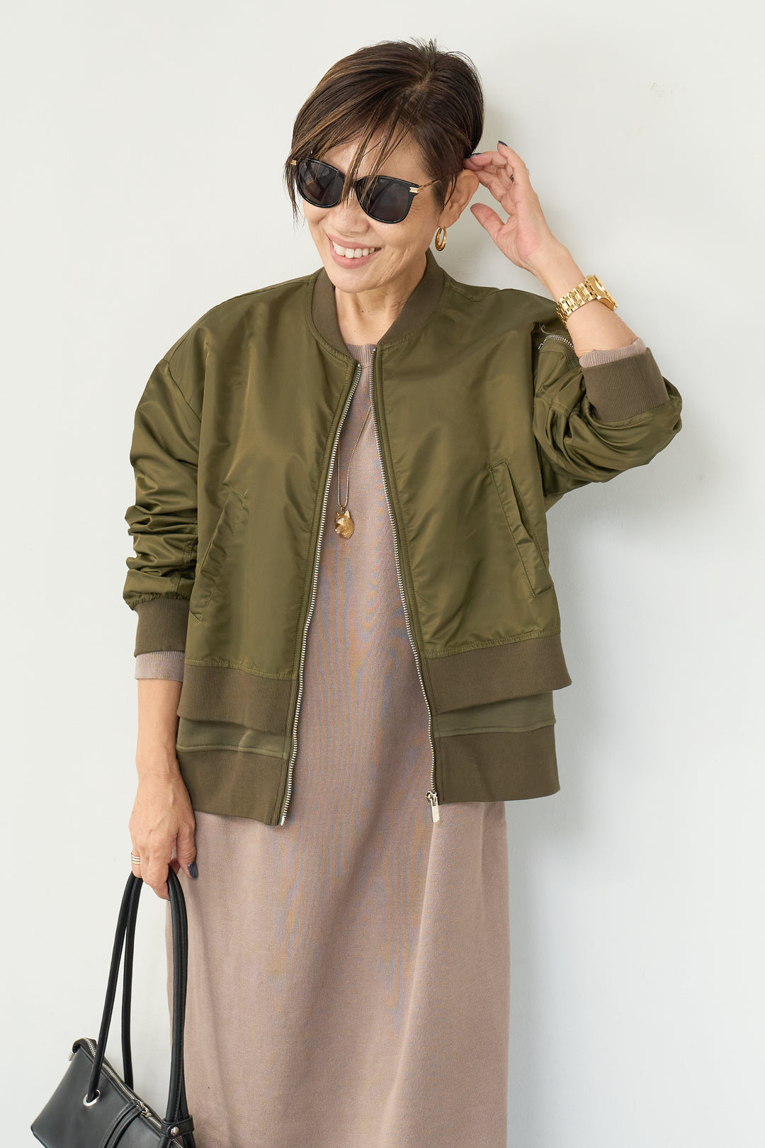 レイヤードデザインMA-1ブルゾン