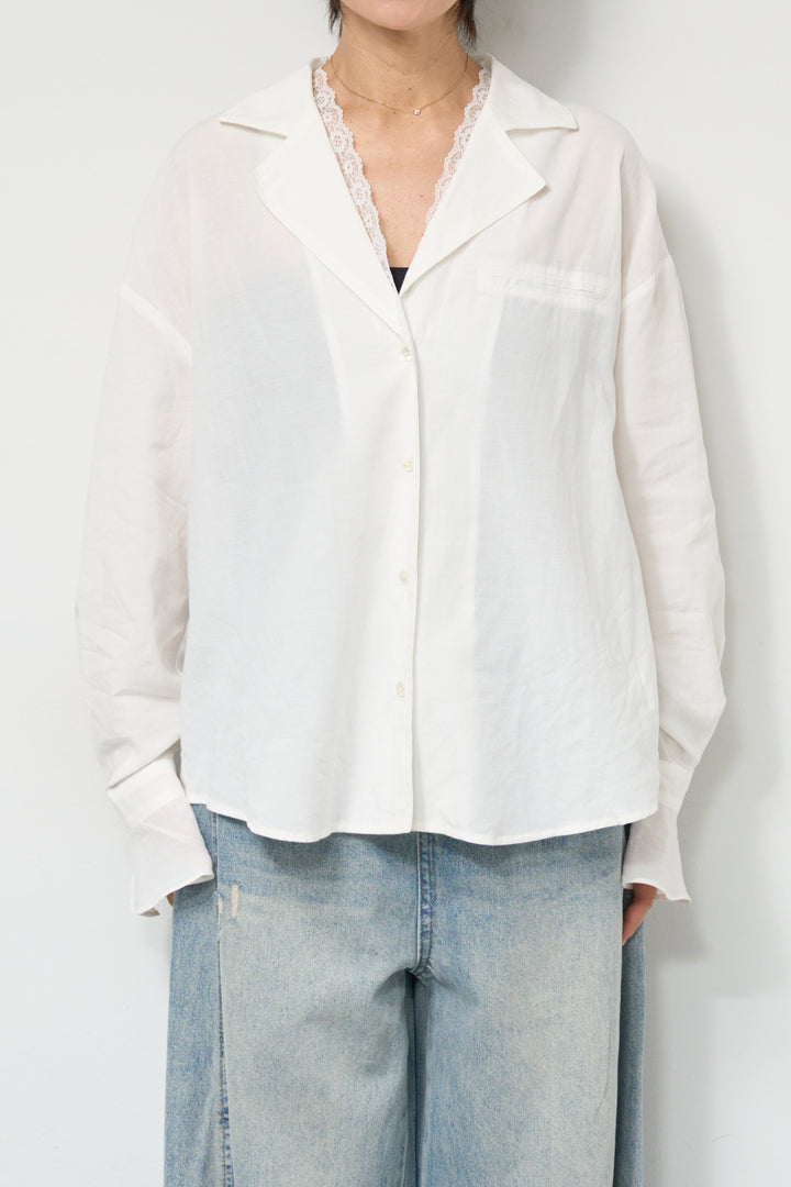 レース付オープンカラーシャツ