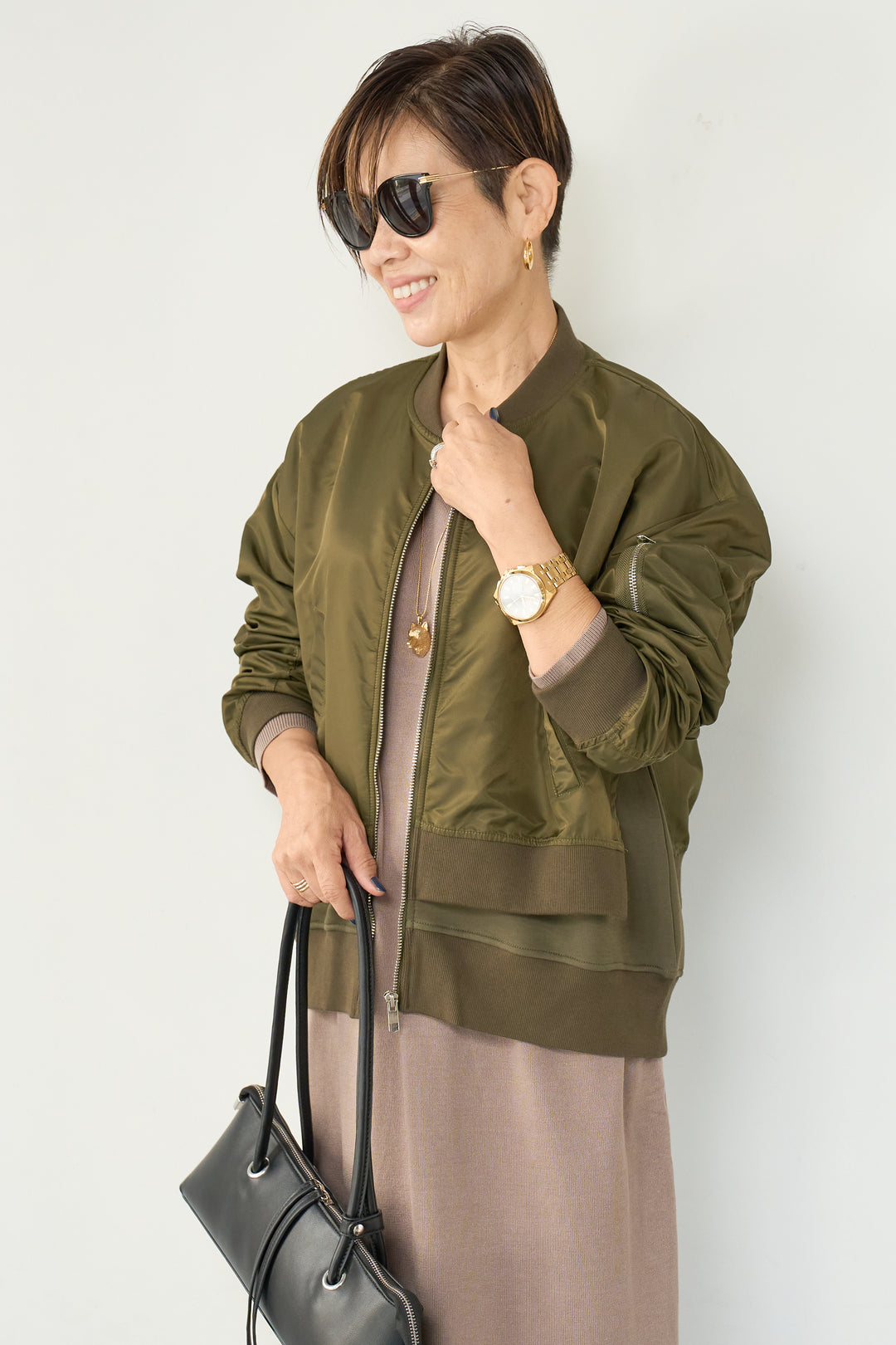 レイヤードデザインMA-1ブルゾン