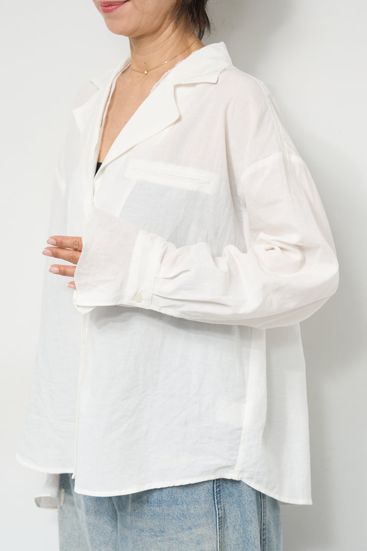 レース付オープンカラーシャツ