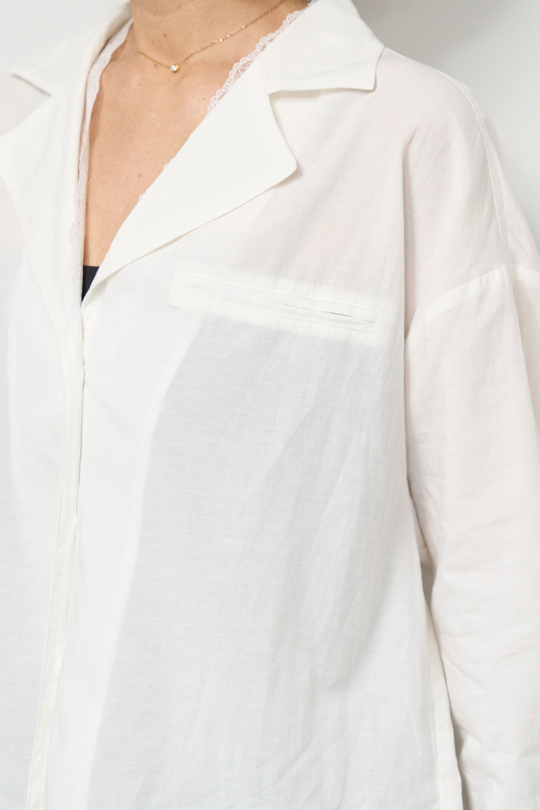 レース付オープンカラーシャツ