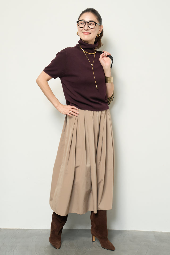 半袖タートル起毛カットソー