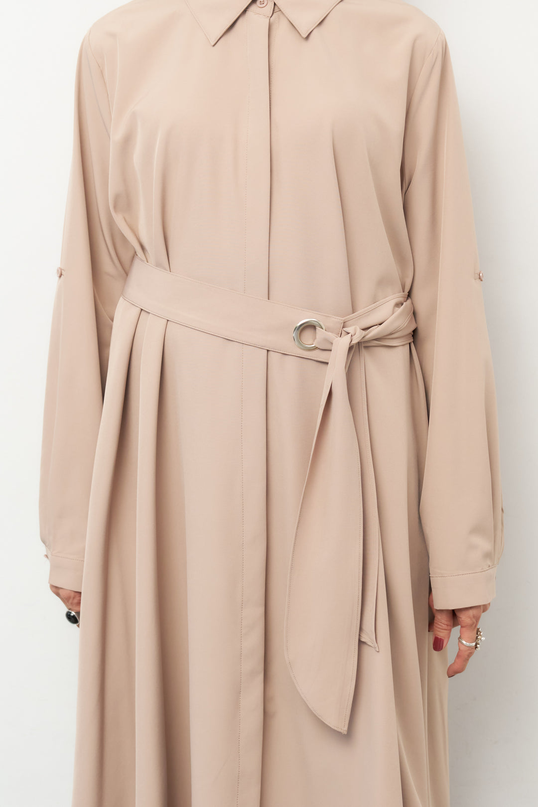 バックヨーク フレアシャツワンピース