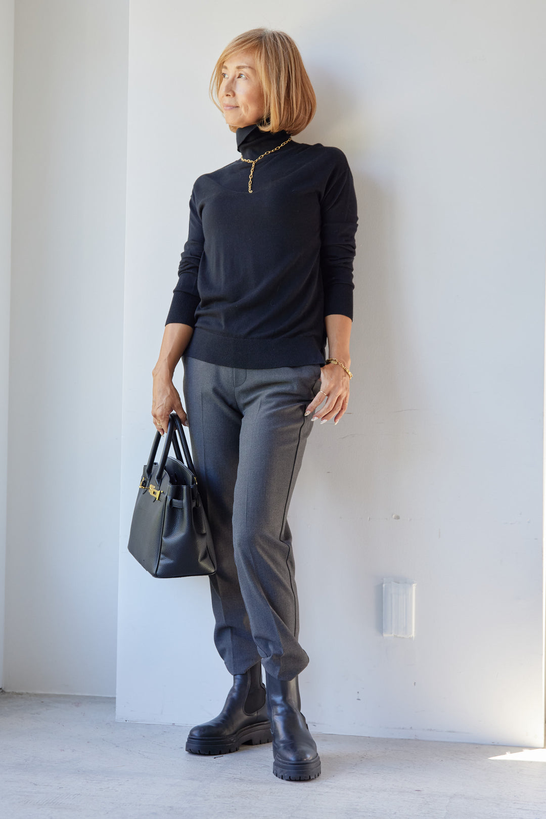 Washable silk turtleneck