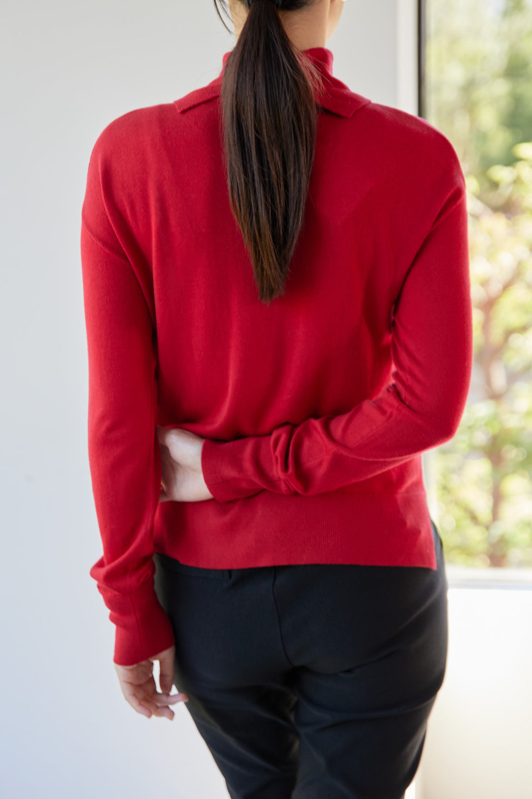 Washable silk turtleneck