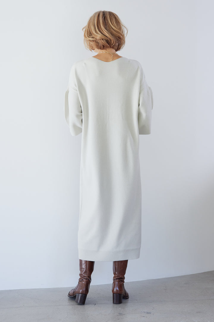[Anti-static] 2-way back line soft knit dress 