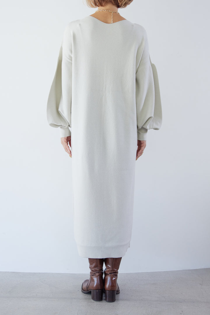 [Anti-static] 2-way back line soft knit dress 