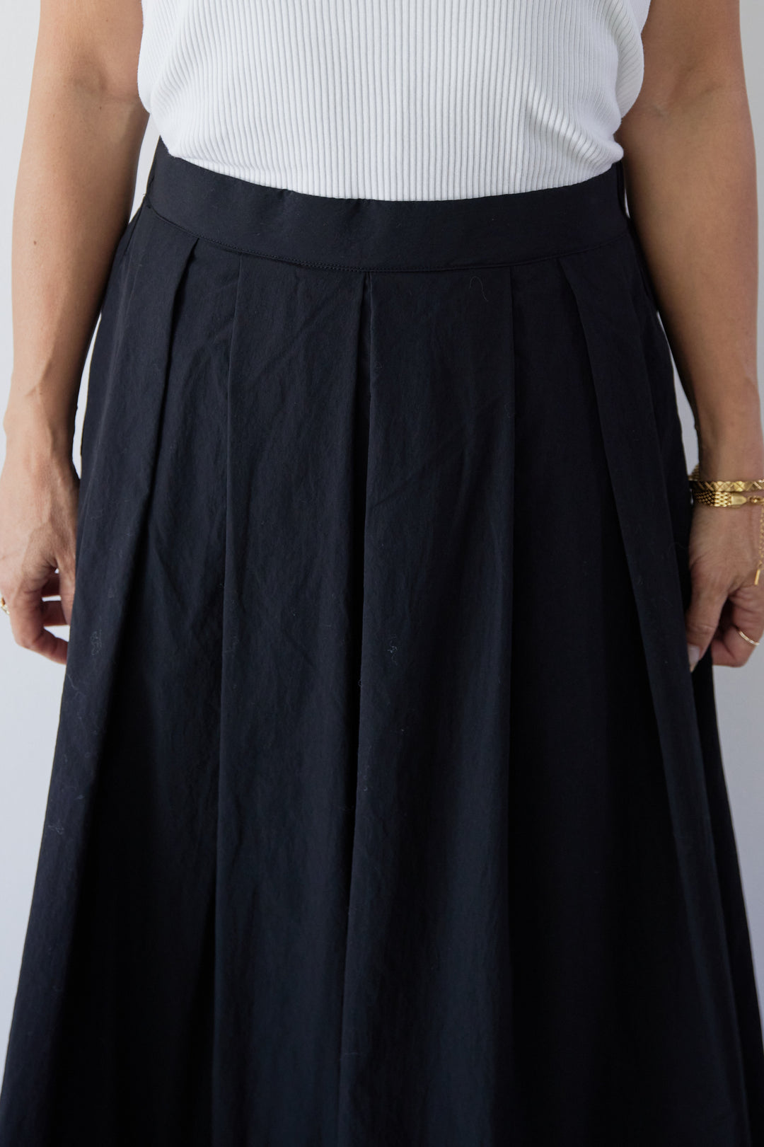 Cotton Like Tuck Flare Skirt