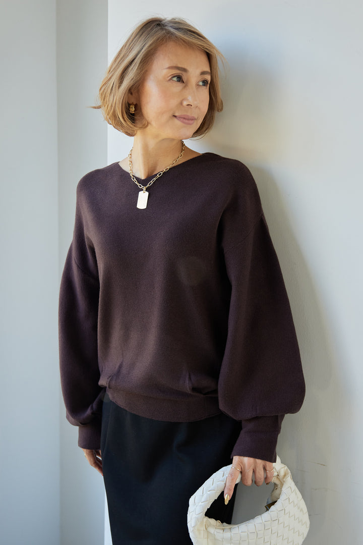 [Anti-static] 2-way soft and fluffy volume sleeve knit