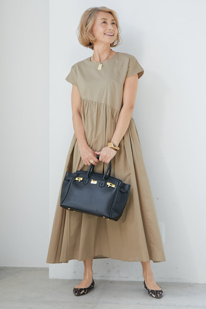 Asymmetric gathered dress