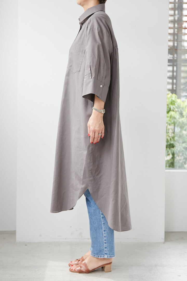 Cotton linen overshirt dress