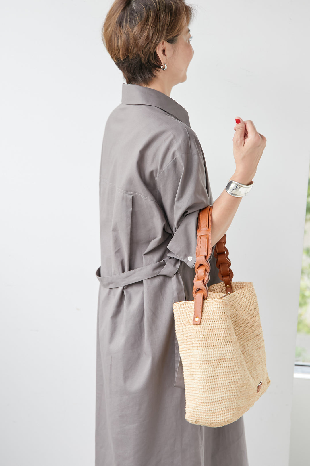 Cotton linen overshirt dress