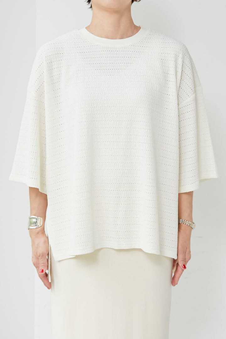 Cut jacquard over pullover