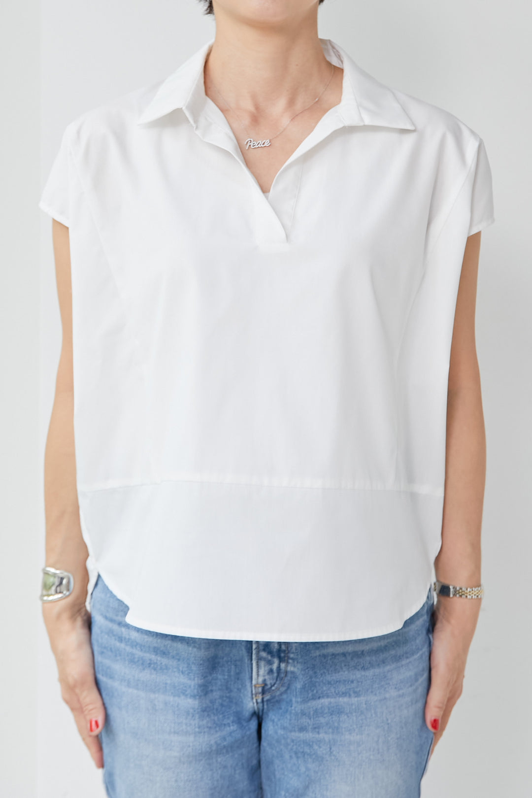 Multi-layered neck blouse