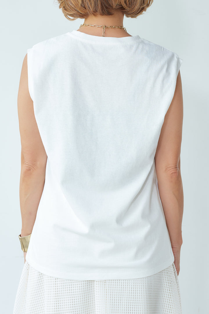 [Water-repellent, quick-drying] USA cotton sleeveless pullover