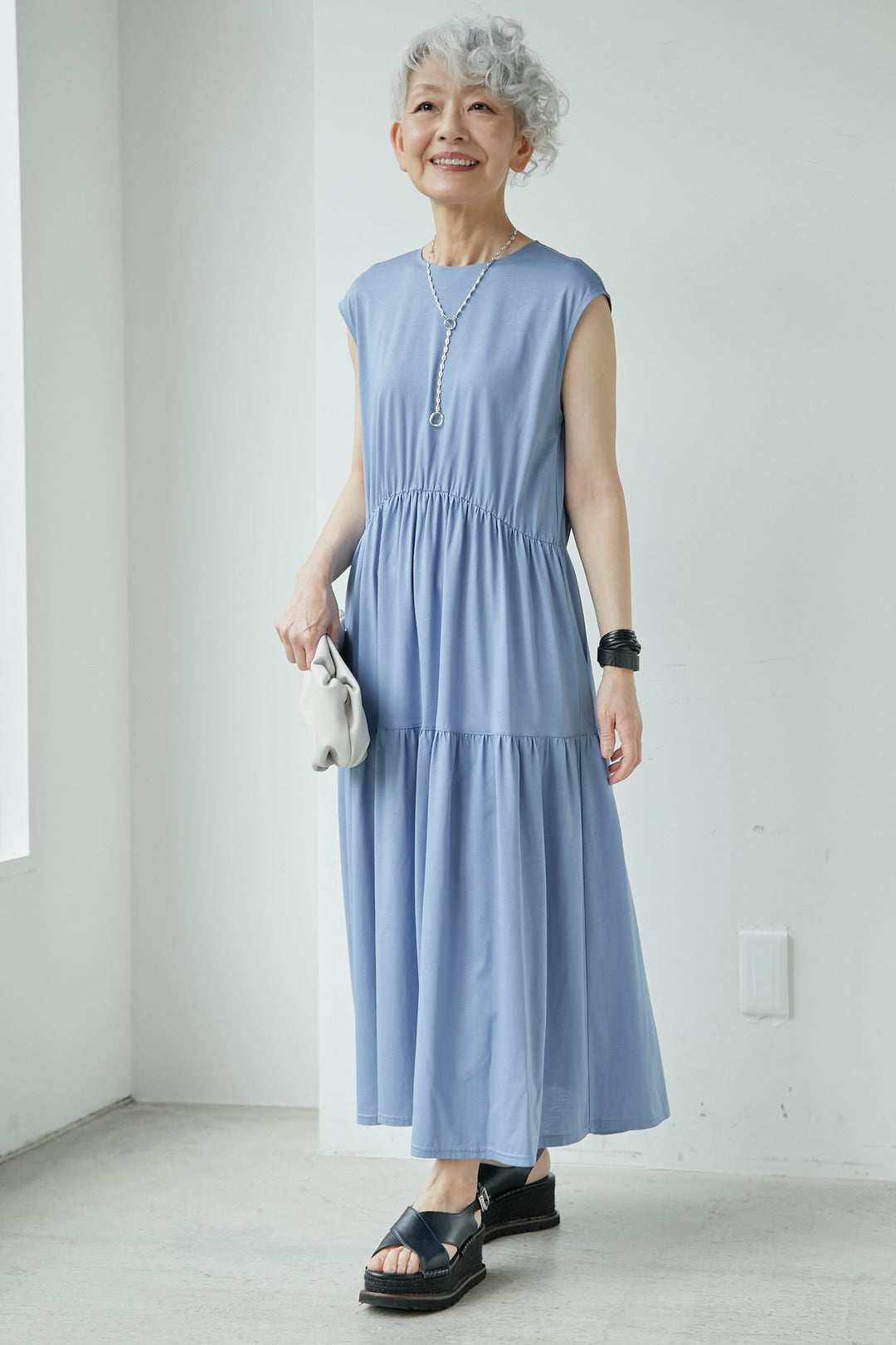 Marzelized cotton long dress