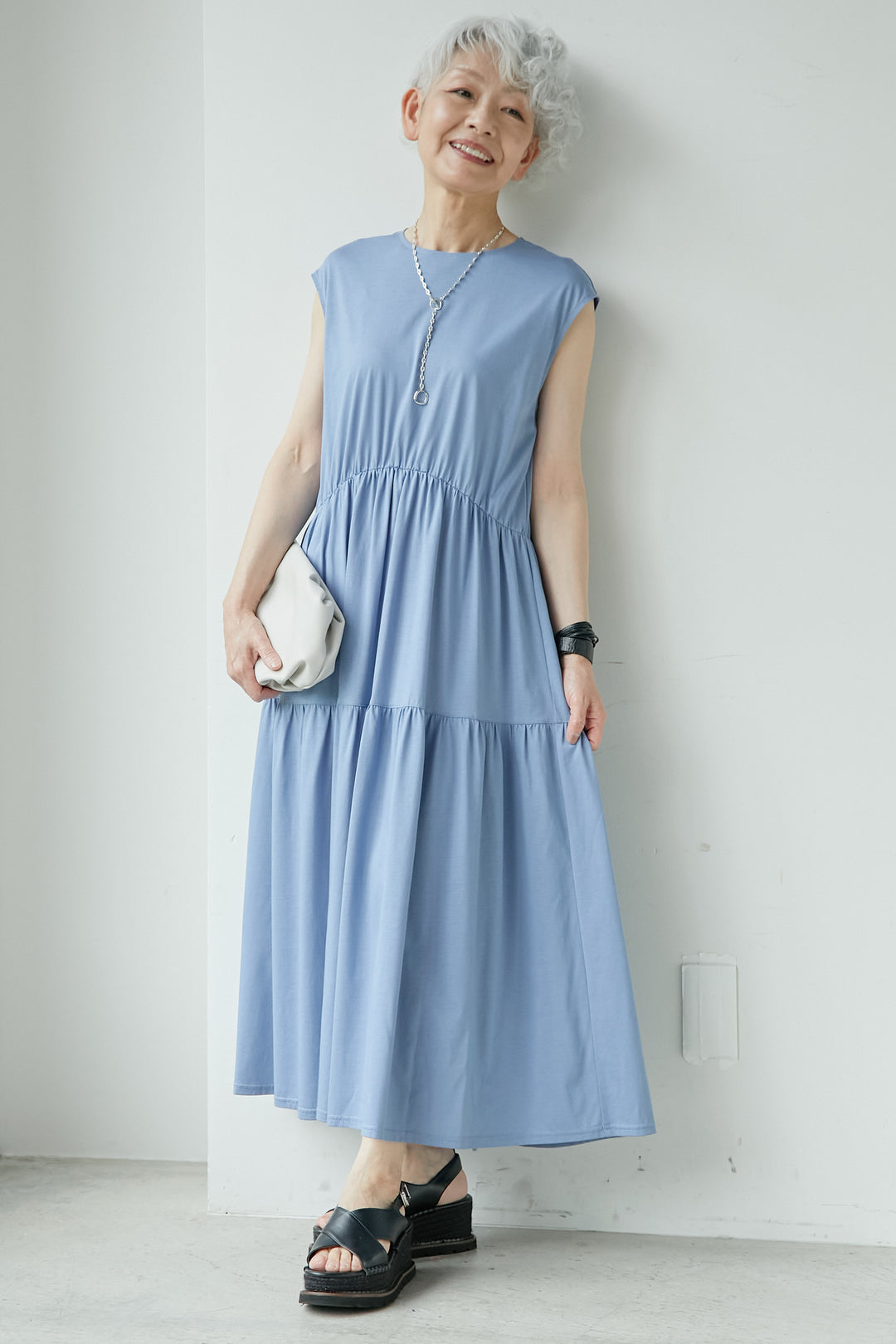 Marzelized cotton long dress