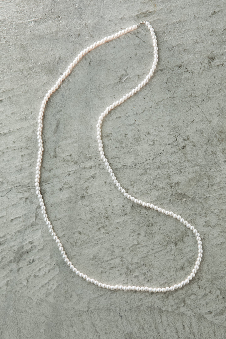Fake pearl 2way long necklace