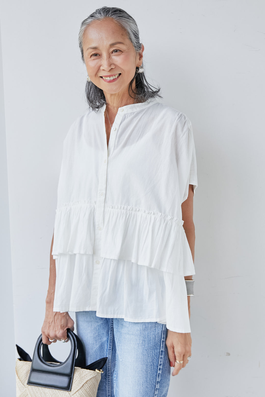 Cambric ruffled blouse