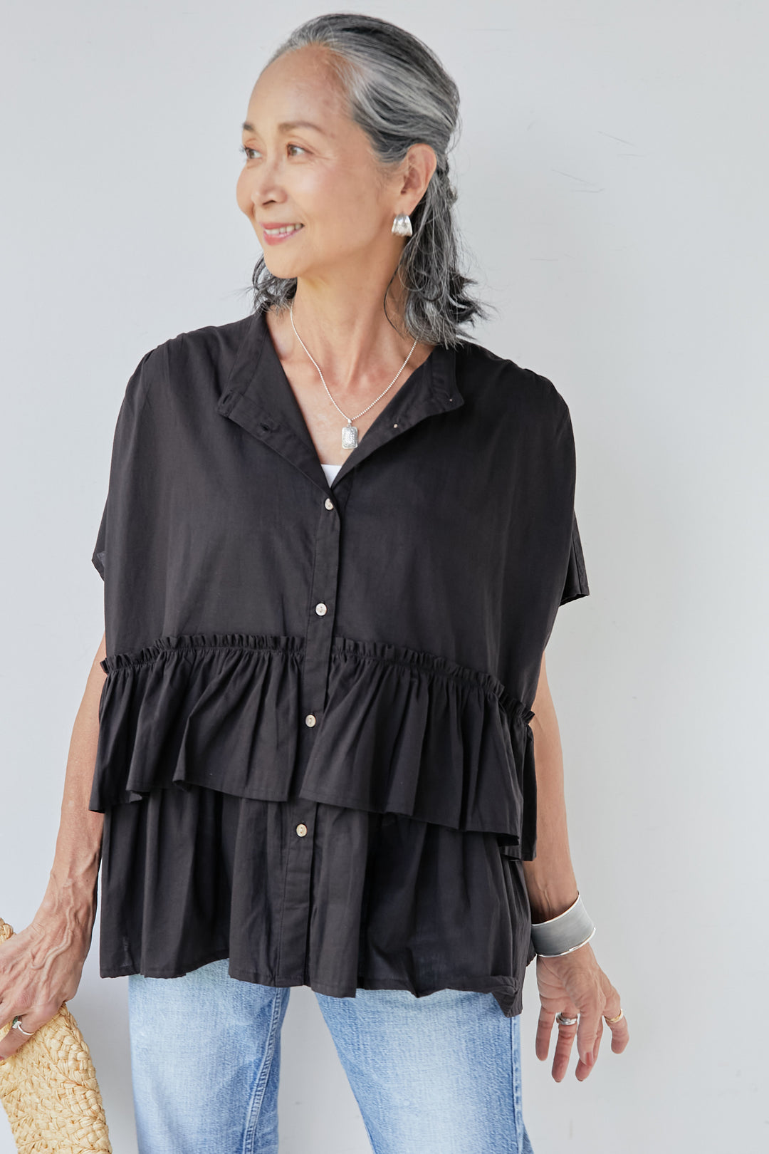Cambric ruffled blouse
