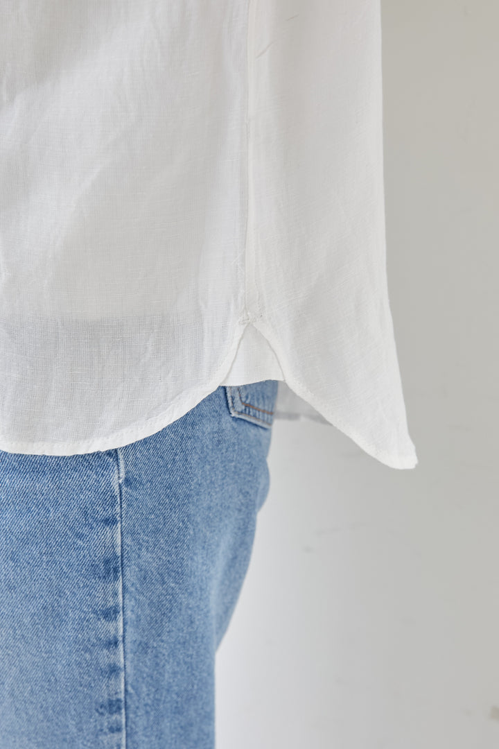 [Cool to the touch] Rayon linen embroidered pullover