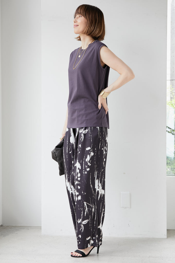 [SET] [Water-repellent, quick-drying] USA cotton sleeveless pullover + shadow paint pants (2 sets)