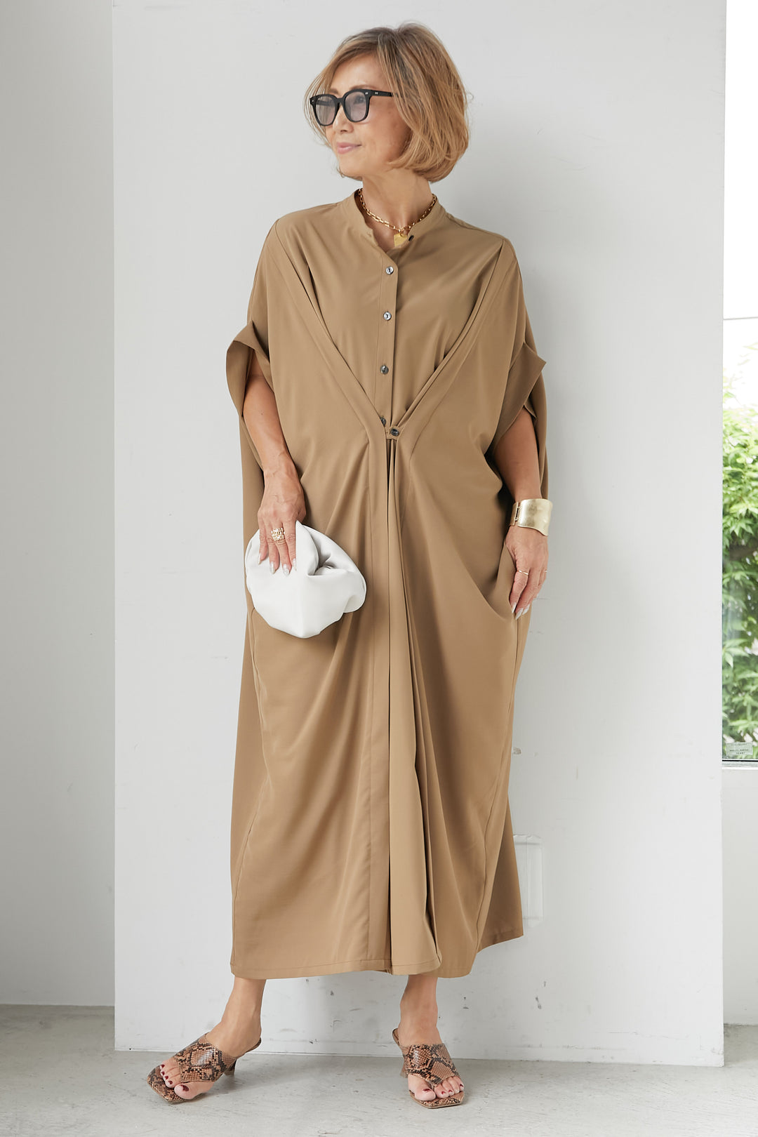 [Cool to the touch/UV protection] Multi-way tuck dress
