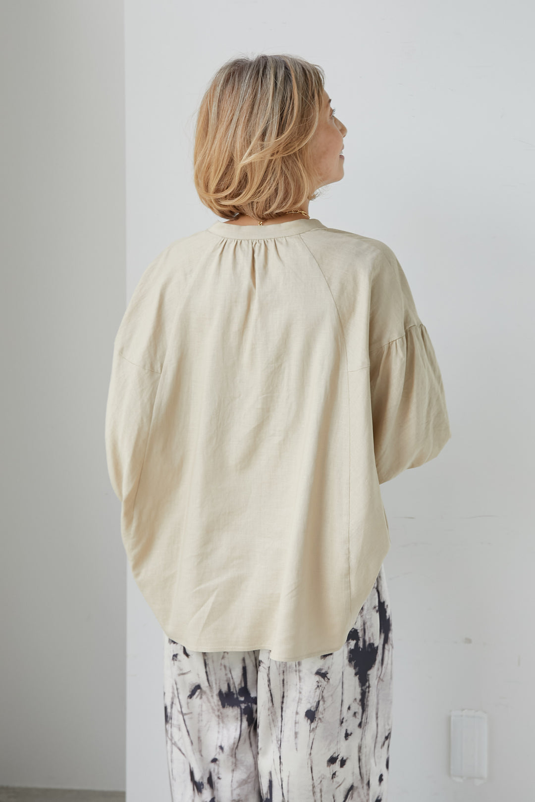 [SET] Linen window cloth blouse + shadow paint pants (2set)
